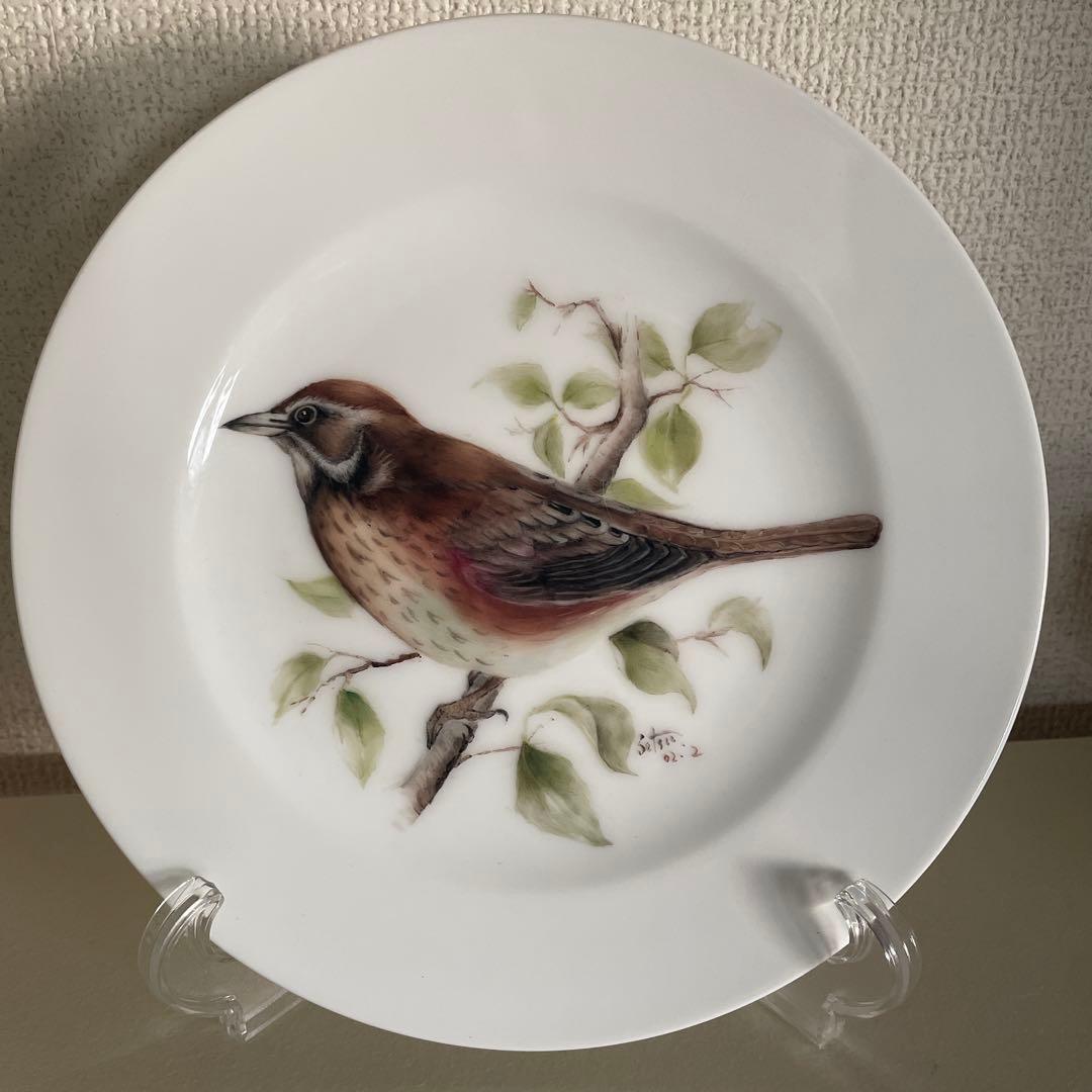 大倉陶園　ハンドペイント　野鳥の絵柄皿