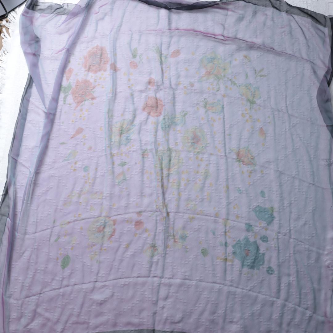 Hermes　エルメス　シルク　モスリン　140　スカーフ　バラ薔薇