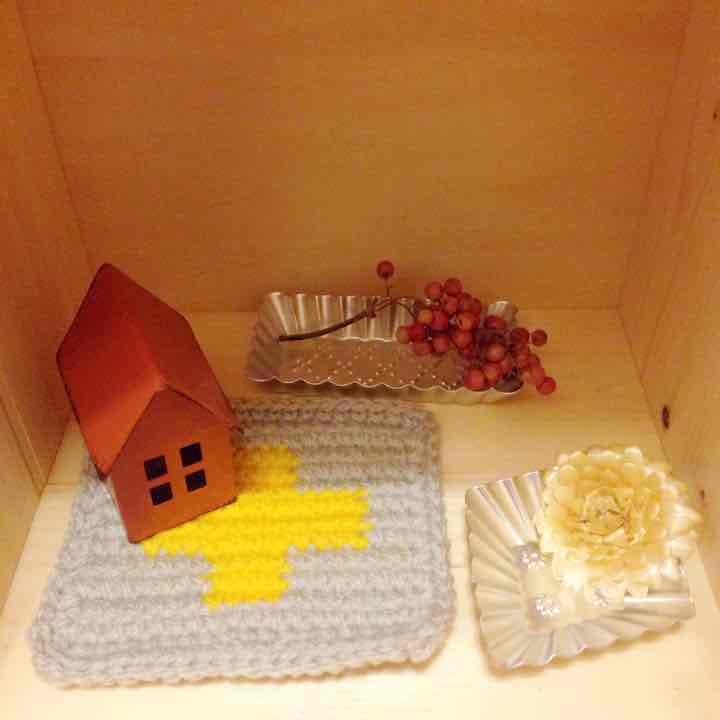 オーダー受付☆クロス柄アクリルエコたわし