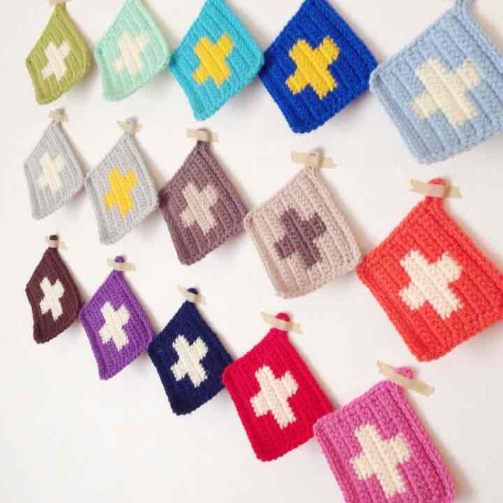 オーダー受付☆クロス柄アクリルエコたわし