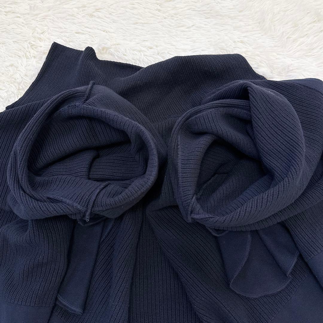 ドゥーズィエムクラス Twins ニットジャケット ネイビー　ロゴプレート　F