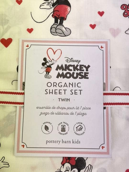 ミッキー ミニーマウス ハート バレンタイン ベッド シーツセット/新品