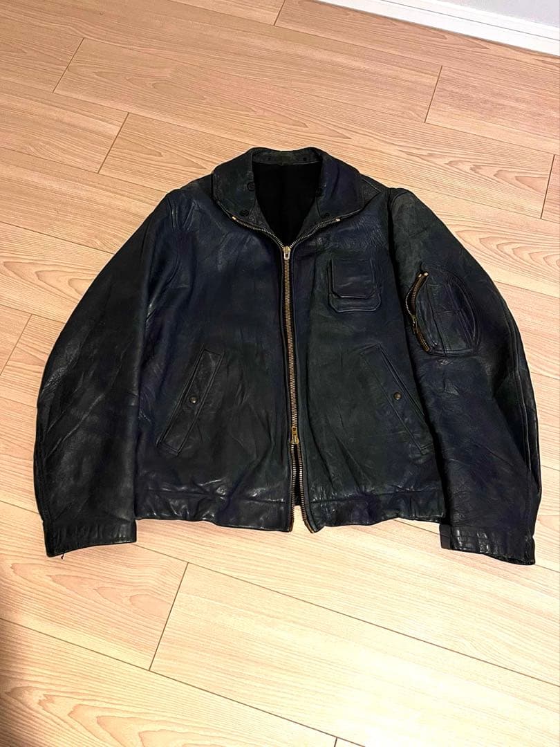 60〜70sフランス軍レザーフライトジャケット ヴィンテージ ミリタリー