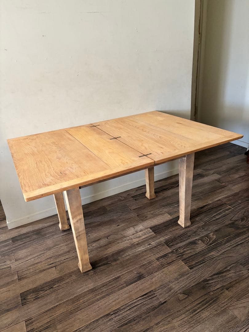 アンティーク　アトリエテーブル　ダイニングテーブル 剥離