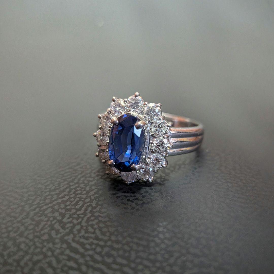 【プラチナ約8.32ｇ】サファイア3.35ctリング【総10.16ｇ】鑑別書あり