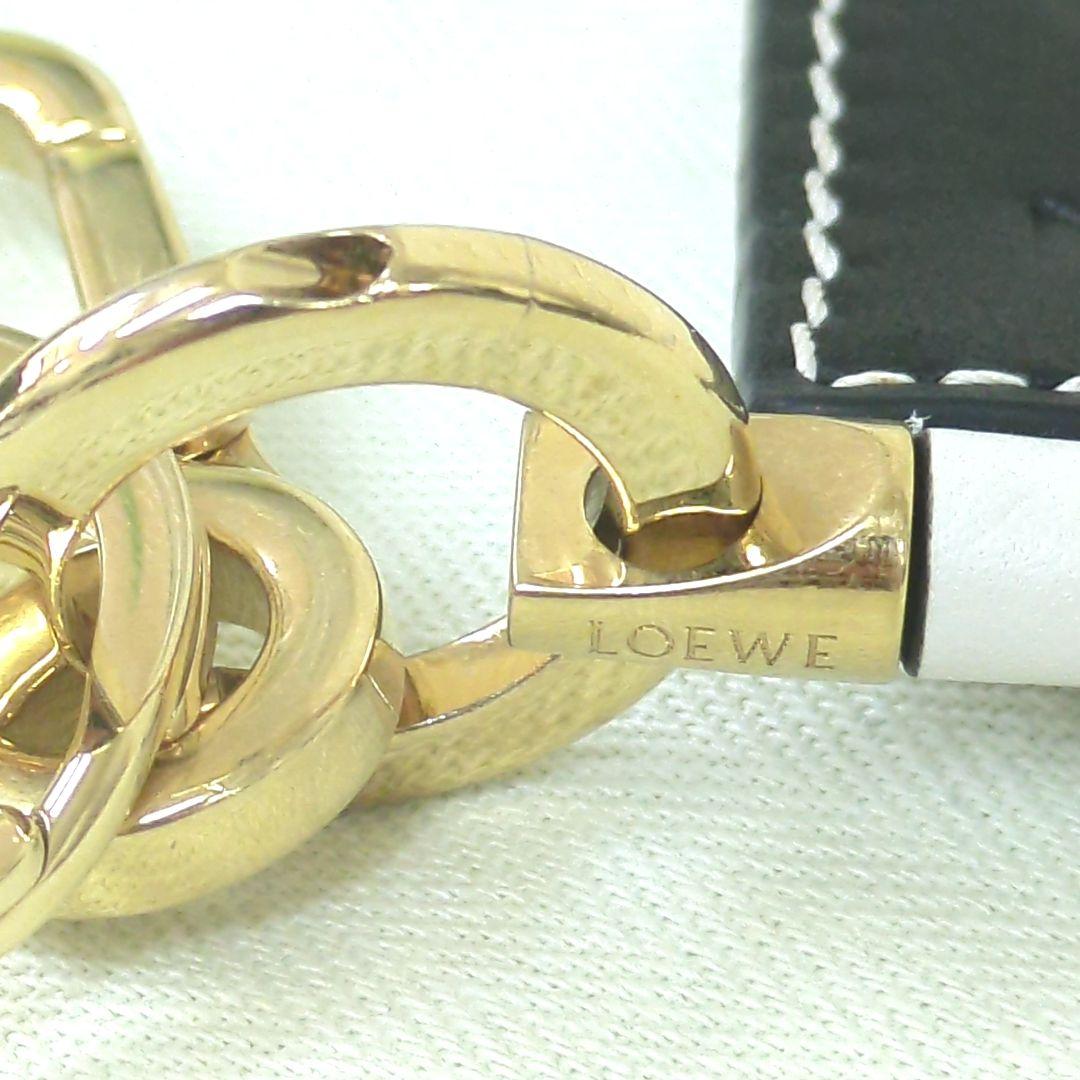 専用★★ロエベ キーリング キーホルダー アナグラム レザー ブラック ホワイト