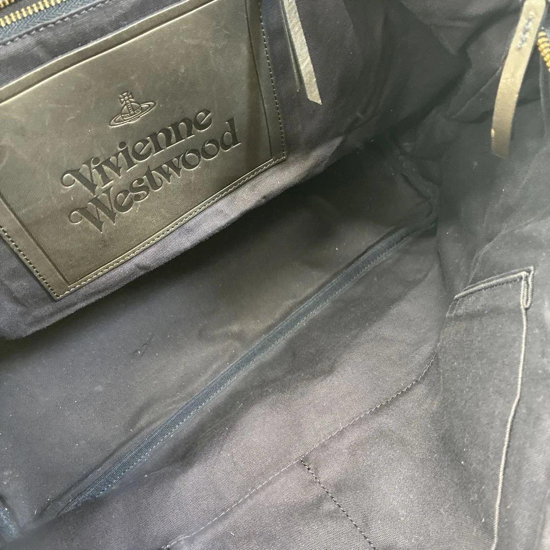 ヴィヴィアンウエストウッド トートバッグ キャンバス レザー オーブ 青