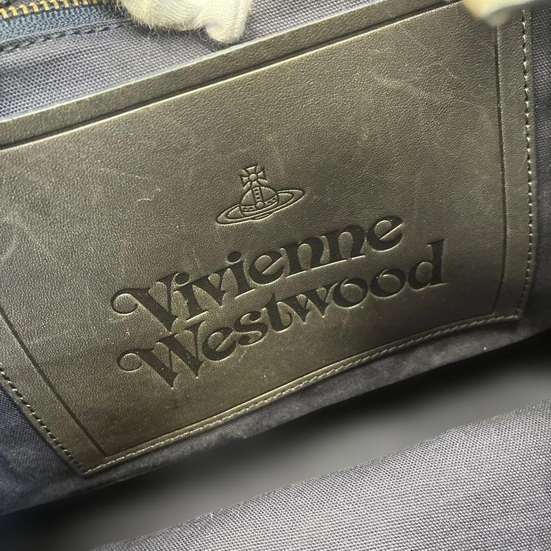 ヴィヴィアンウエストウッド トートバッグ キャンバス レザー オーブ 青