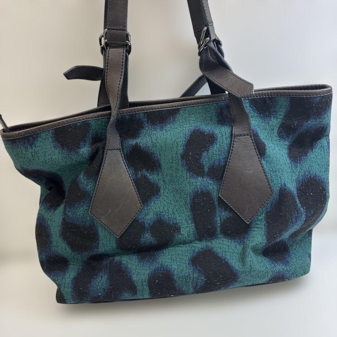 ヴィヴィアンウエストウッド トートバッグ キャンバス レザー オーブ 青