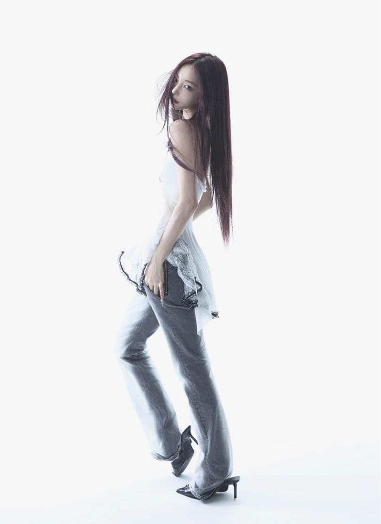 パンツ The red thread S V-shape denim 1 black S