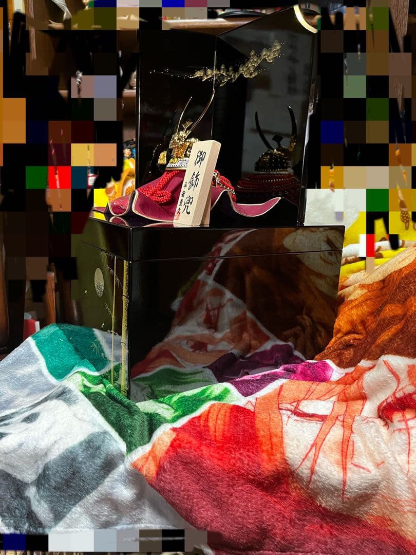 武田信玄　兜収納飾り３０巾