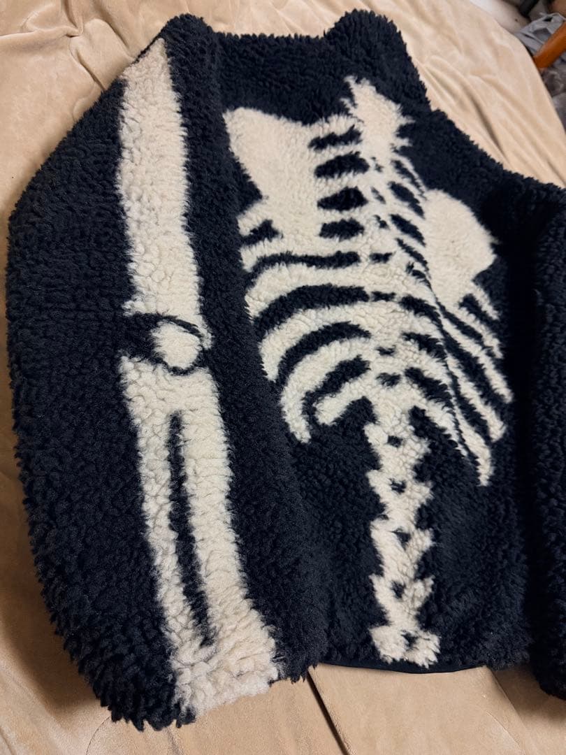 未使用 ２面用 スケルトン フリースジャケット スカル骨 スカジャン スタジャン