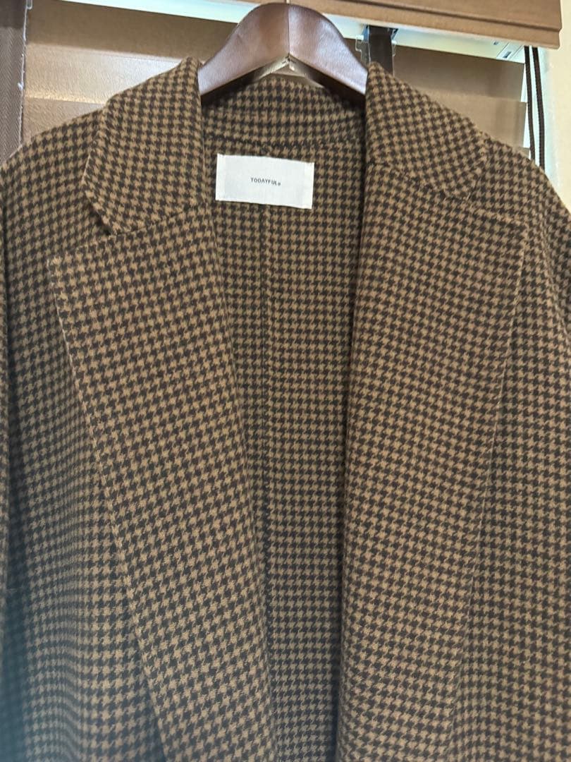 美品　TODAYFUL Over Check Coat 36