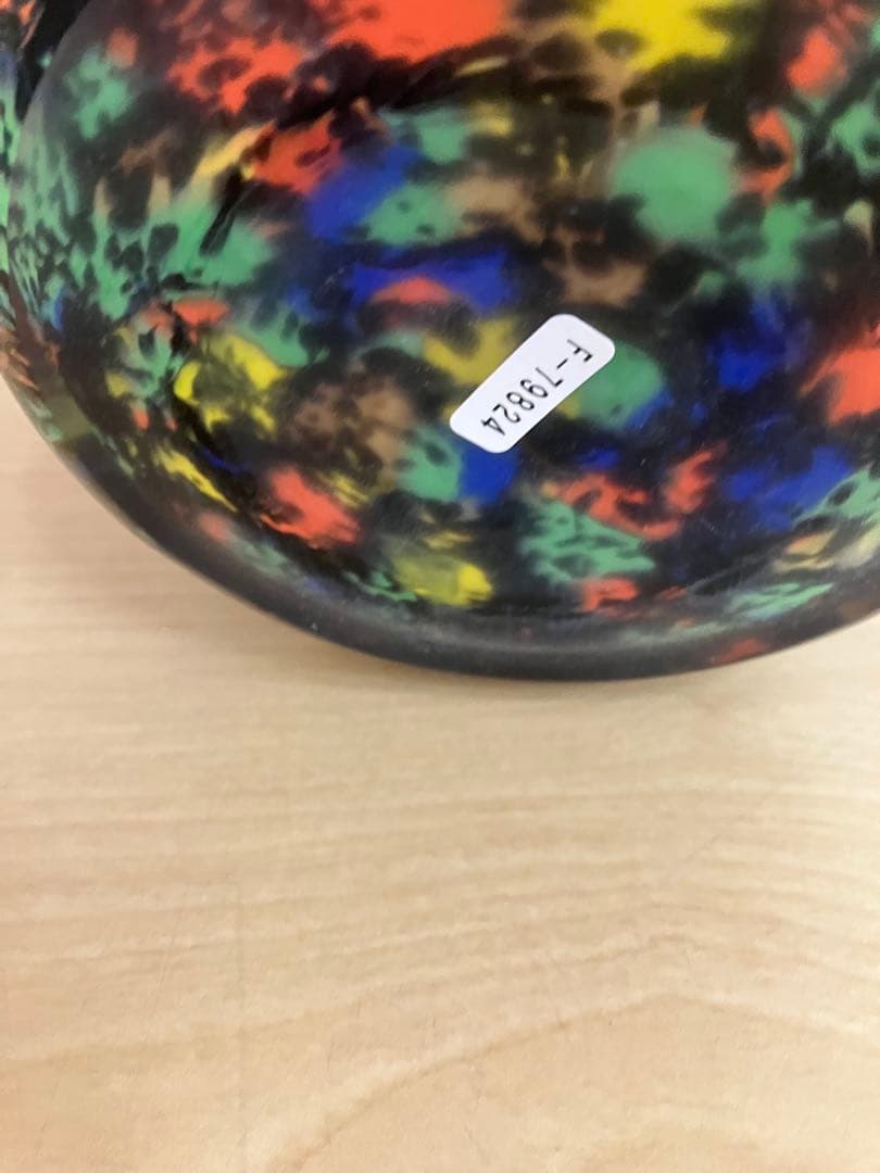 【新品】多色ガラス花瓶　金箔入り　津軽びいどろ　高さ30cm