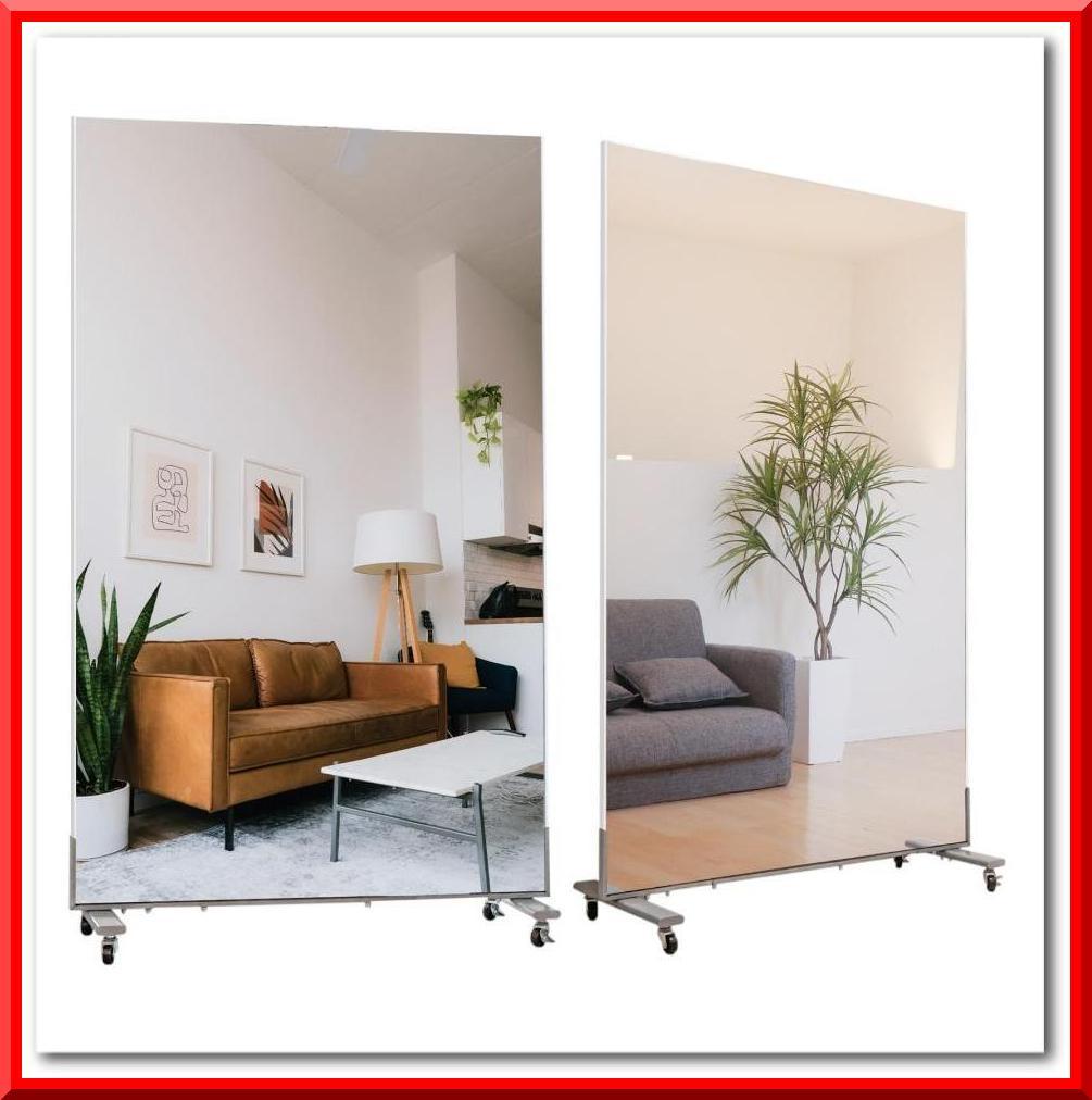 割れない鏡 スタンドミラー 全身鏡 幅100×高さ160cm スタンド付き（銀）