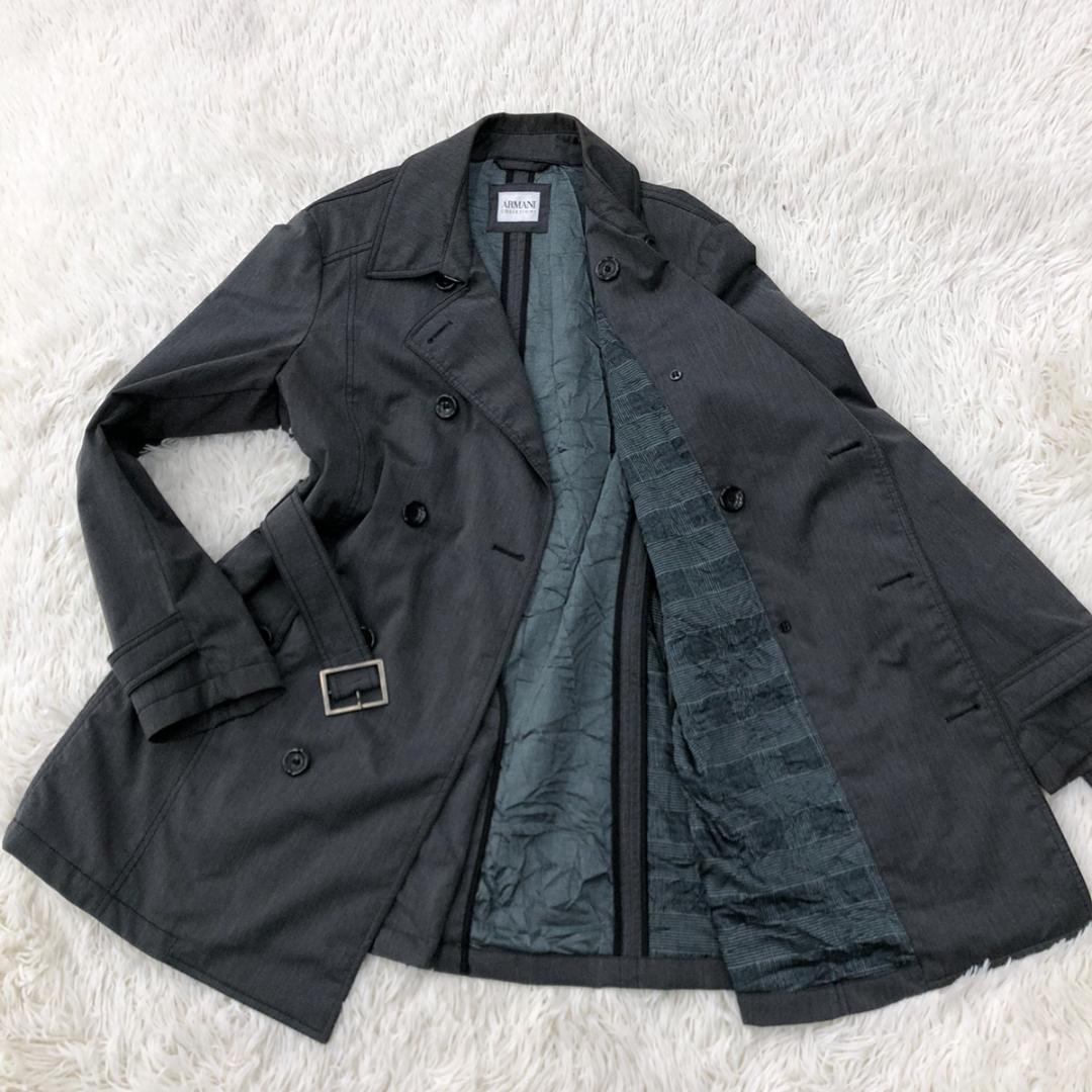 ARMANI アルマーニ トレンチコート ビジネス グレー メンズ