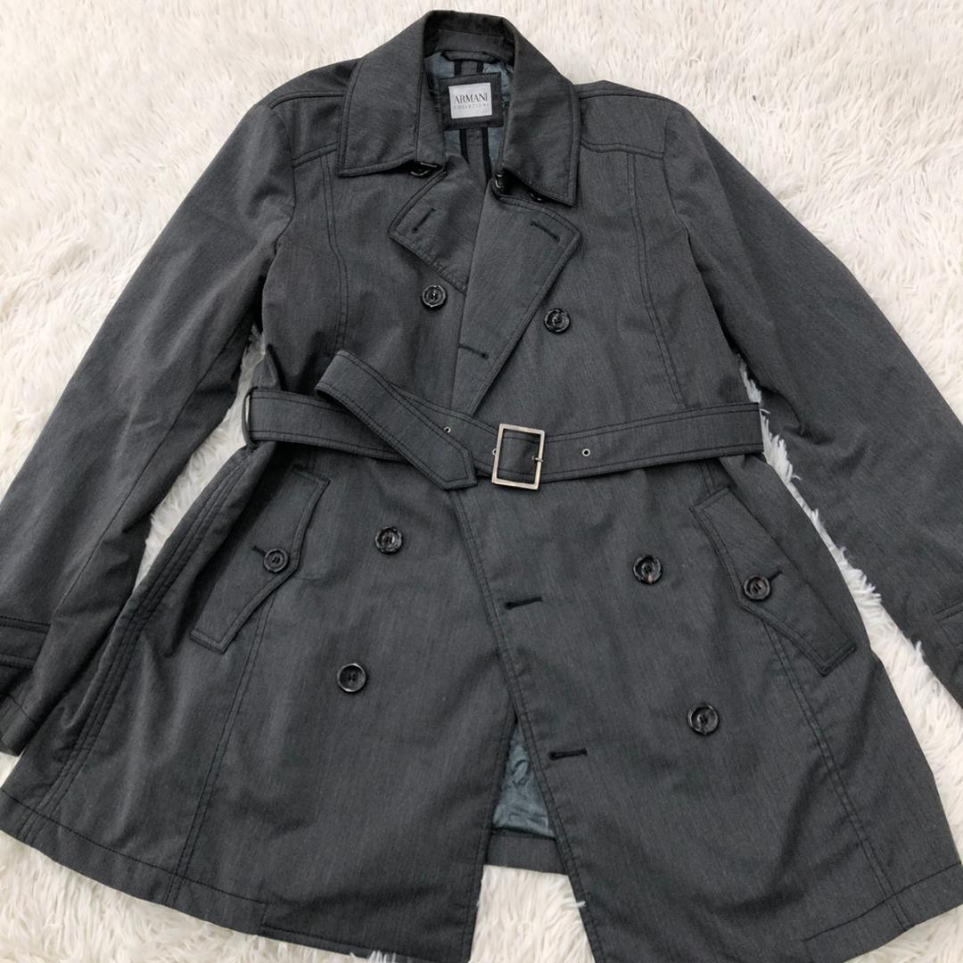 ARMANI アルマーニ トレンチコート ビジネス グレー メンズ