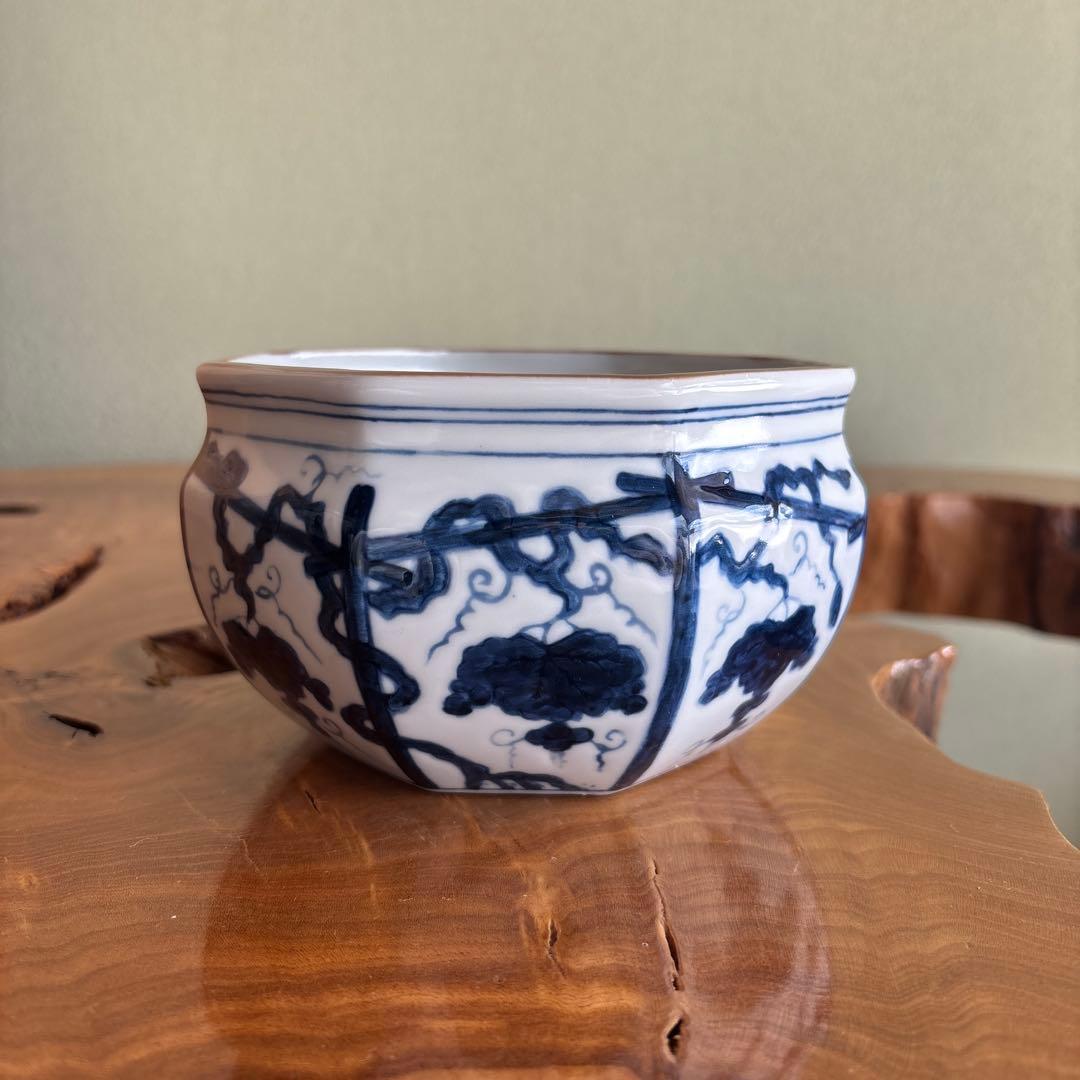 ぶどう棚 皆具 古染付型物 石崎英治作 寿ゞか焼 清宝窯 茶道具 共箱