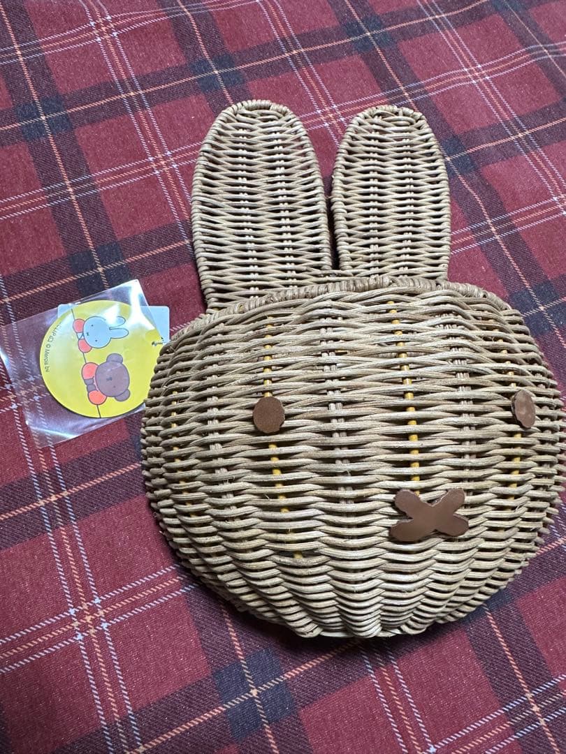 スタジオクリップ　ミッフィー　壁掛けラタンバスケット