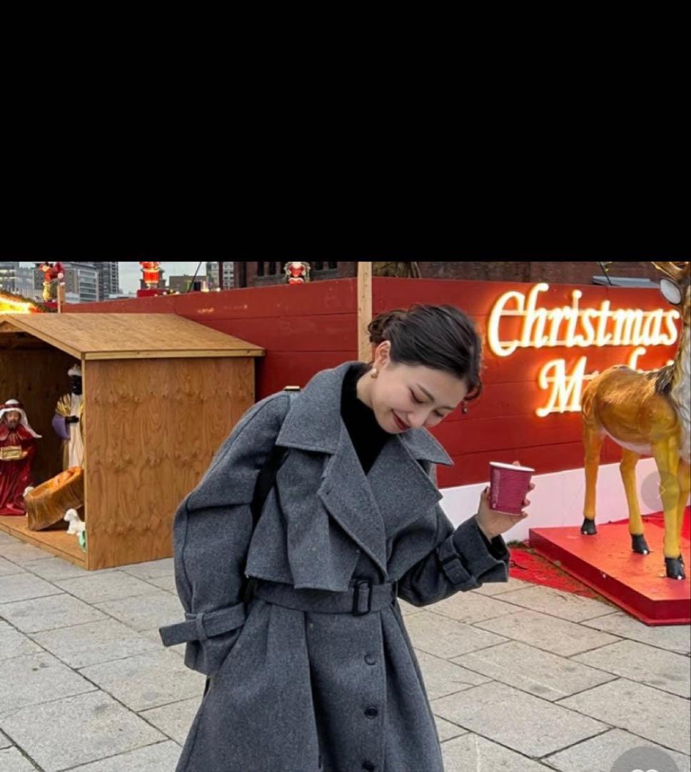 ✨美品✨RiLi tokyo ダブルボタンスタンドカラーコート　ロング　3way