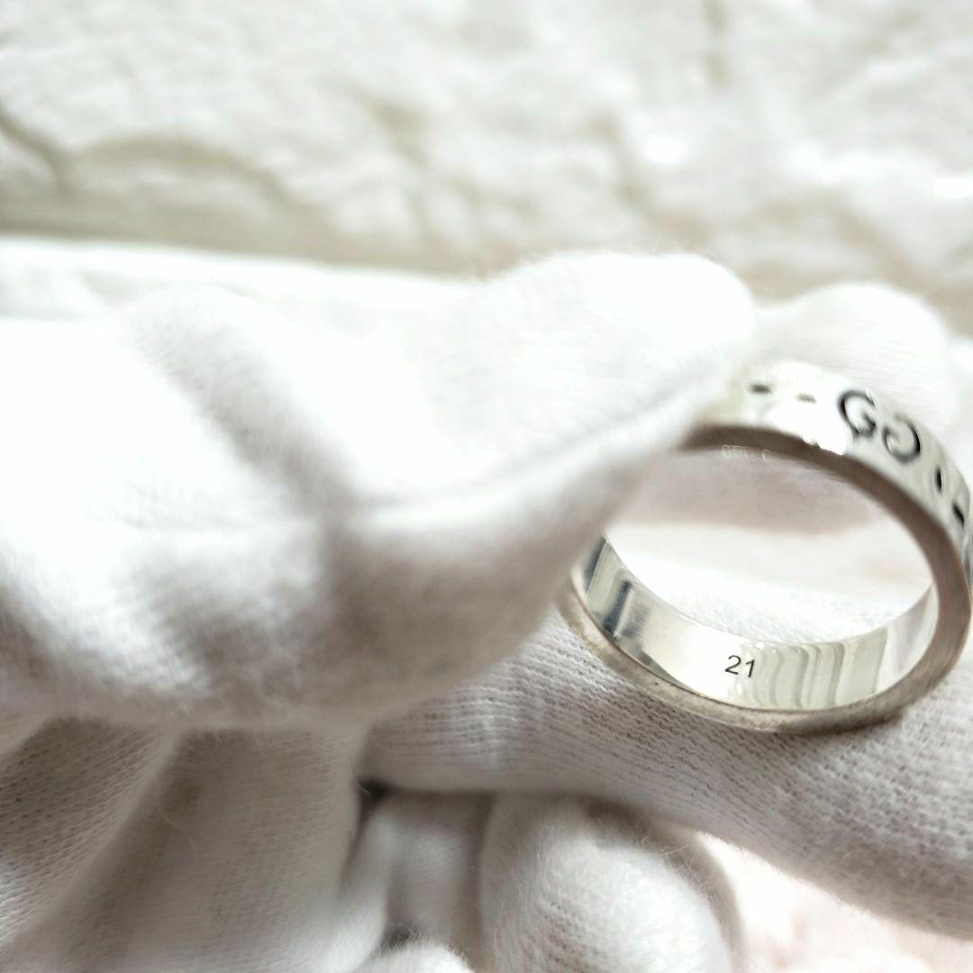 グッチ GUCCI ゴースト スカル GGロゴ シルバーリング 21号 美品