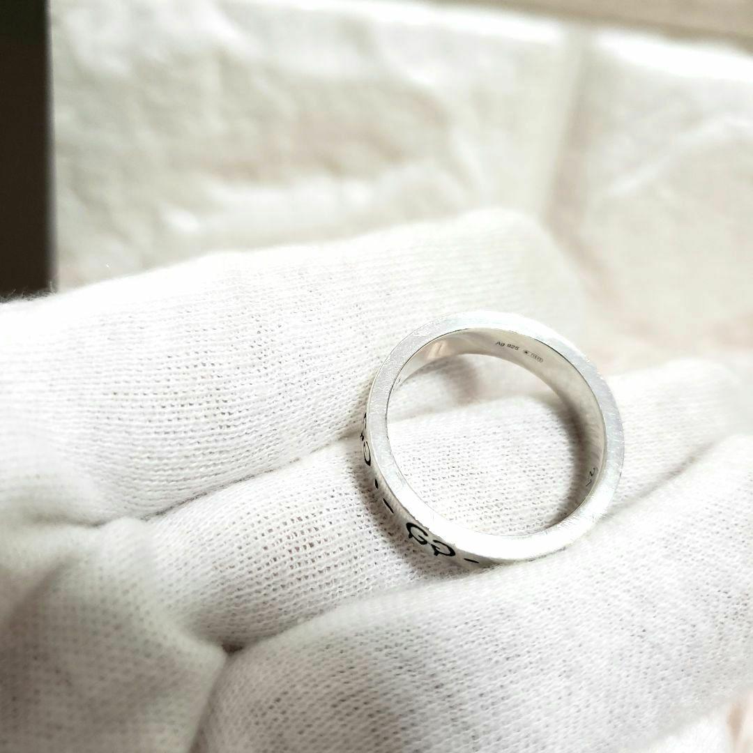 グッチ GUCCI ゴースト スカル GGロゴ シルバーリング 21号 美品