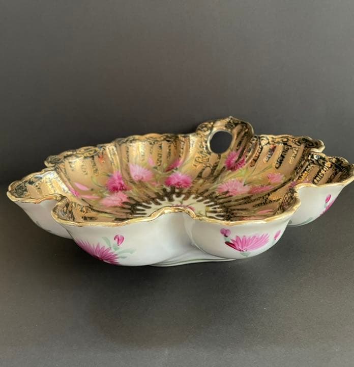 オールドノリタケ　花柄菓子鉢