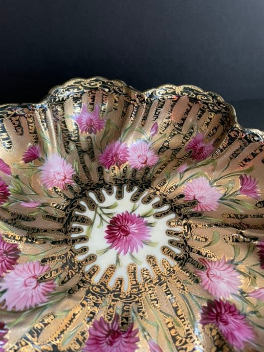 オールドノリタケ　花柄菓子鉢