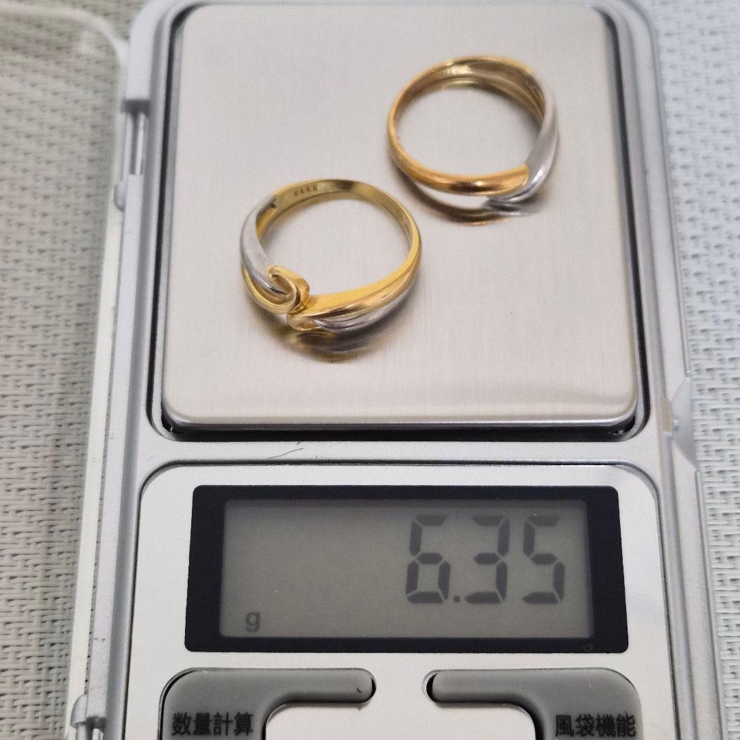 ELLE K18 プラチナ コンビ デザインリング