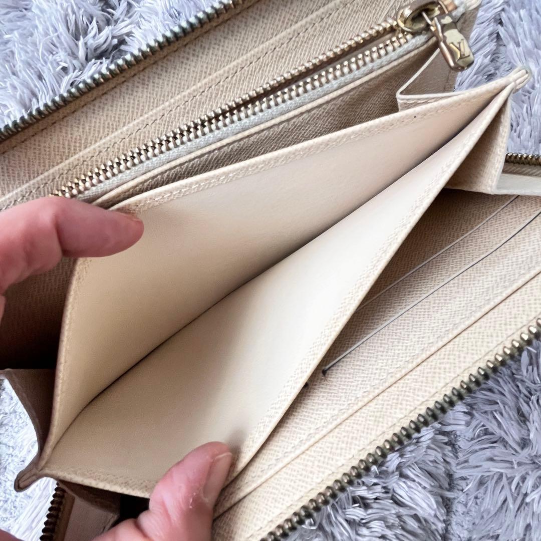 ルイヴィトン　ダミエアズール　ジッピーウォレット　長財布　ホワイト
