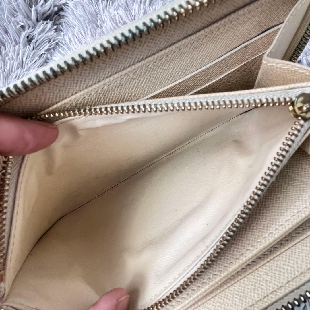 ルイヴィトン　ダミエアズール　ジッピーウォレット　長財布　ホワイト