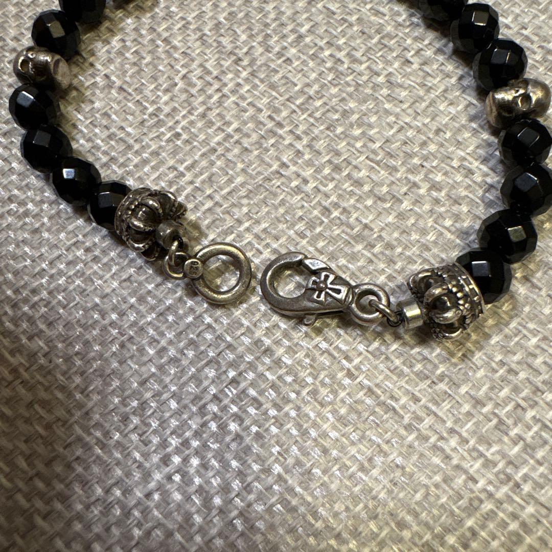 Justin Davis ブラック スカルブレスレット オニキス