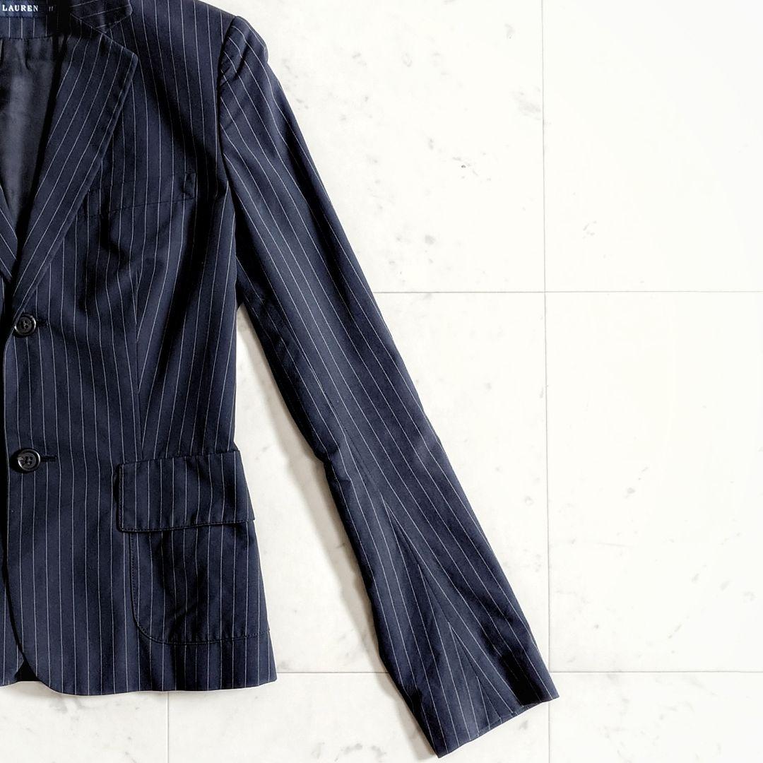 美品【大きいサイズ11】ラルフローレン ストライプ パンツスーツ セットアップ