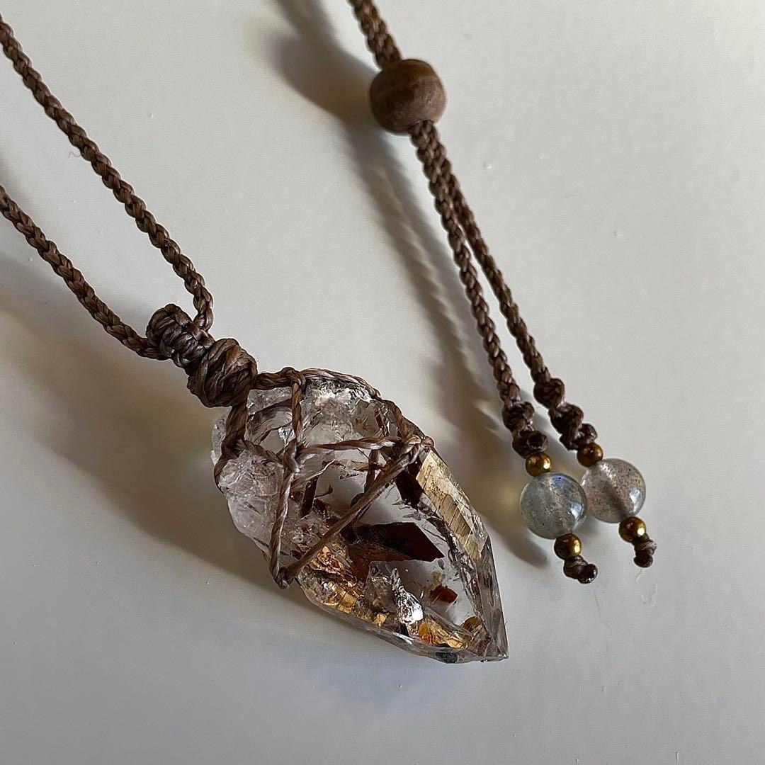 ヒマラヤ水晶 ガネッシュヒマール ＊ マクラメペンダント ネックレス 31