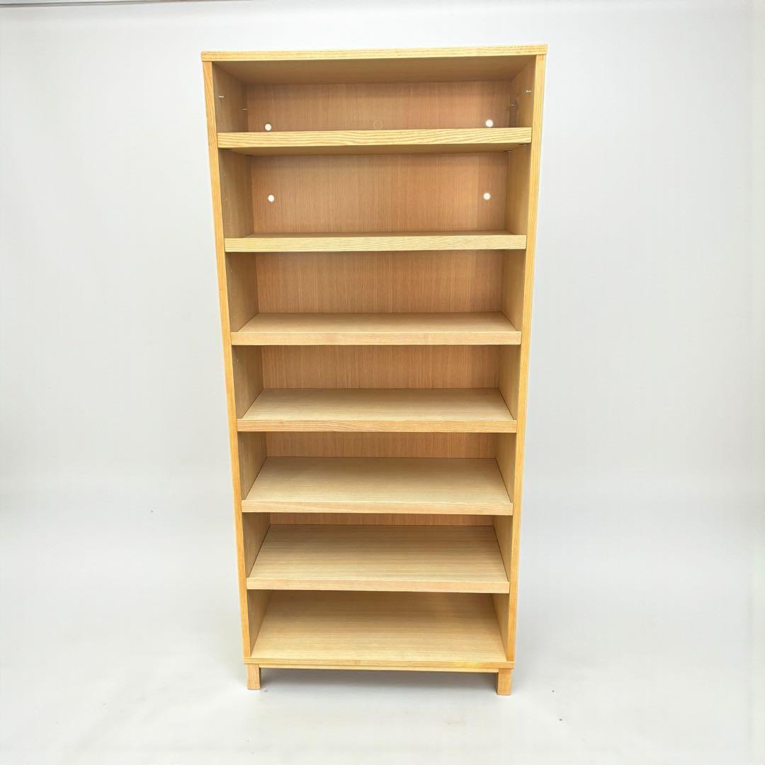 【美品】無印良品 MUJI タモ材 木製収納 本棚 書棚 7段 ブックシェルフ