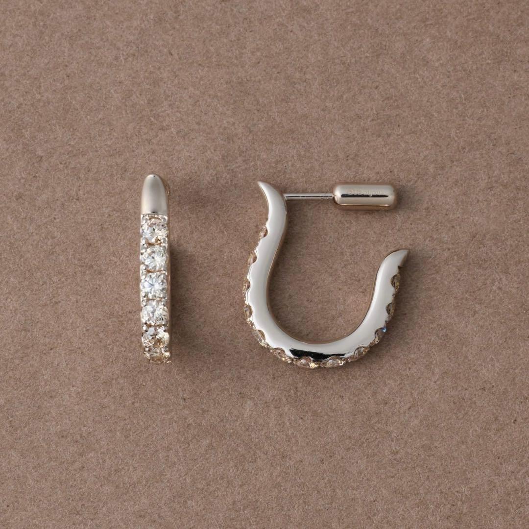 ete bijoux [トーン] ビジュー ウェーブ ピアス