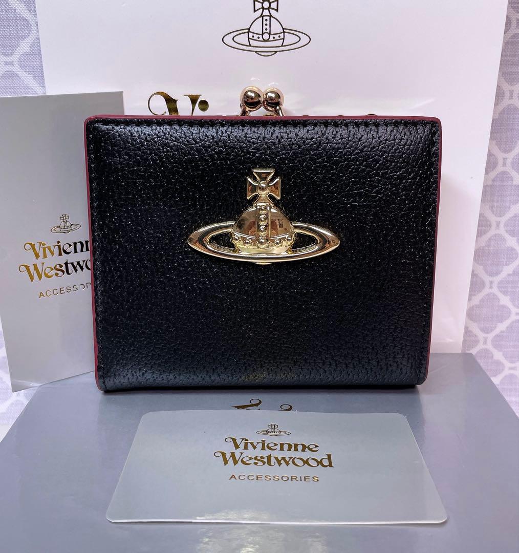 【最新☆ショッパー付】高級感 ヴィヴィアン・ウエストウッド 折財布 ブラック