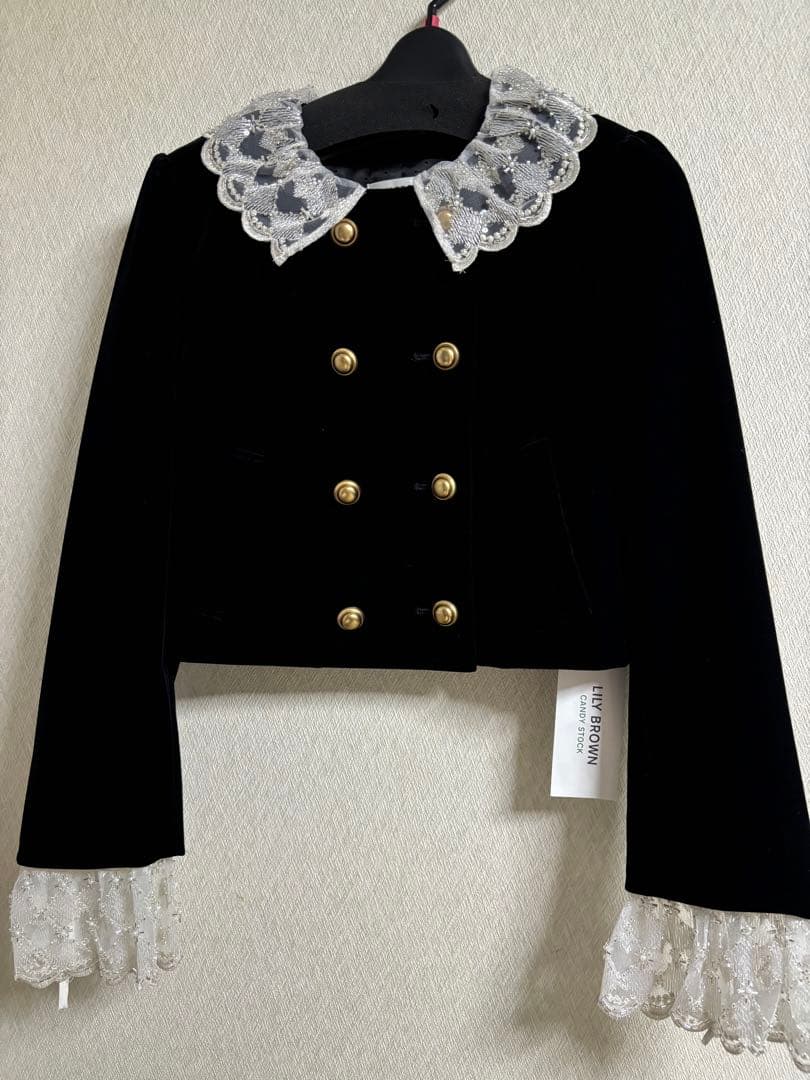 L.B CANDY STOCK]スカラップビジューアタッチドジャケット