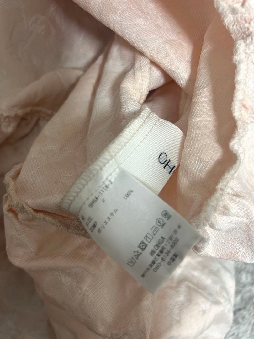 【試着のみ】OHGA フラワージャガードブラウス PINK