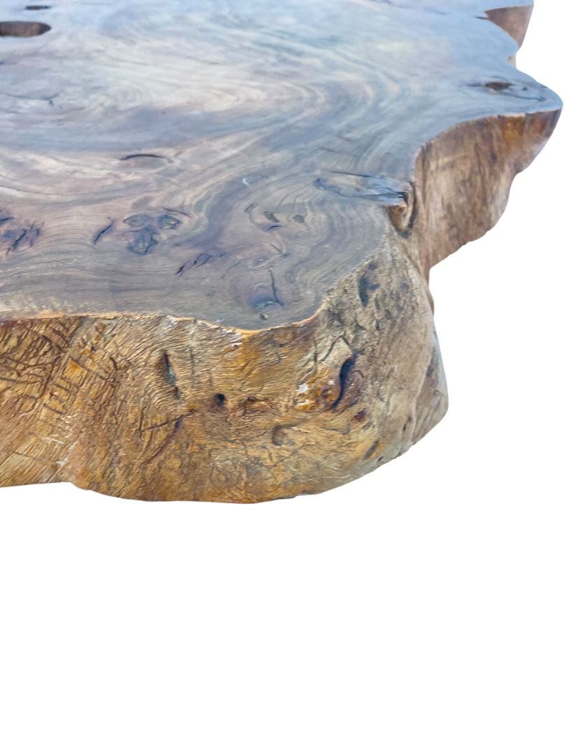 HR601【希少デザイン】一枚板　無垢材　ほぼ生木　コーヒーテーブル 花台