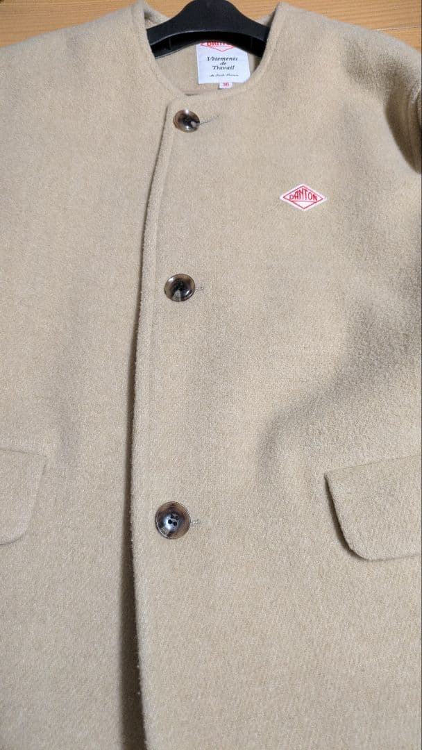 ダントン　ウールライトパイル カラーレスコート WOMEN　36