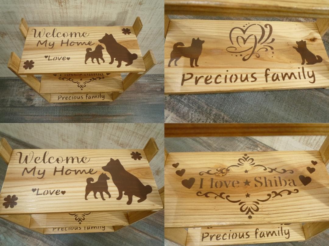 ❤️さくら様3点⭐柴犬柄⭐3段ラック・コロコロ❤️--179・180・182