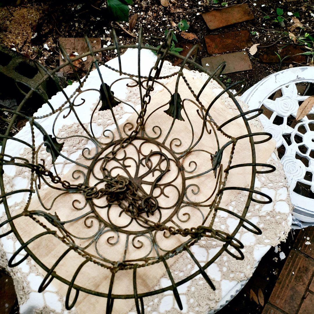 【シャビーシック アンティーク】 アイアン製 ハンギングフラワーバスケット❤︎