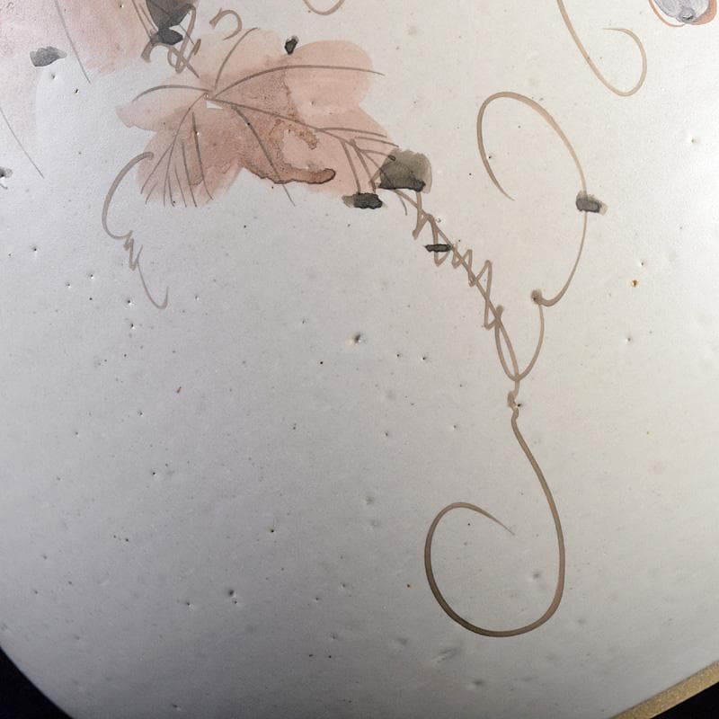 九谷焼　九谷　中村外志人（陶志人）作　色絵　葡萄文　花瓶　共箱　M　R8808B