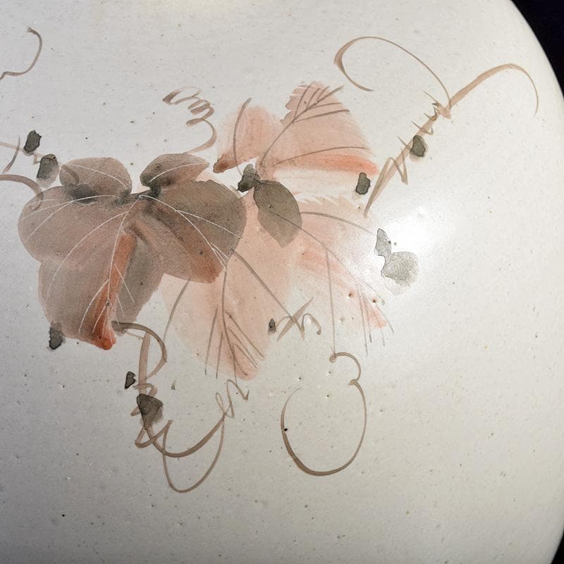 九谷焼　九谷　中村外志人（陶志人）作　色絵　葡萄文　花瓶　共箱　M　R8808B