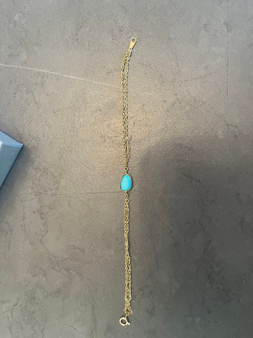 k18 イエローゴールド　ターコイズス チェーンブレスレット