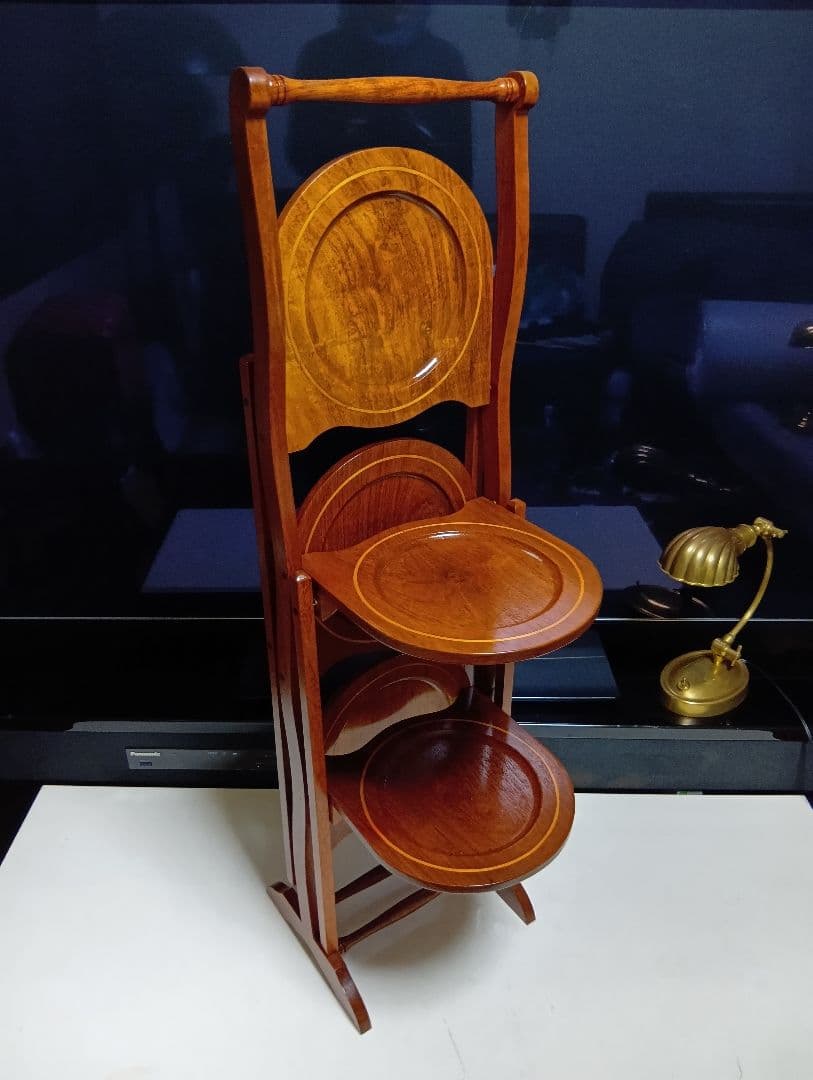 1960's　デンマーク　象嵌　チーク材　フォールディング　オープン　シェルフ