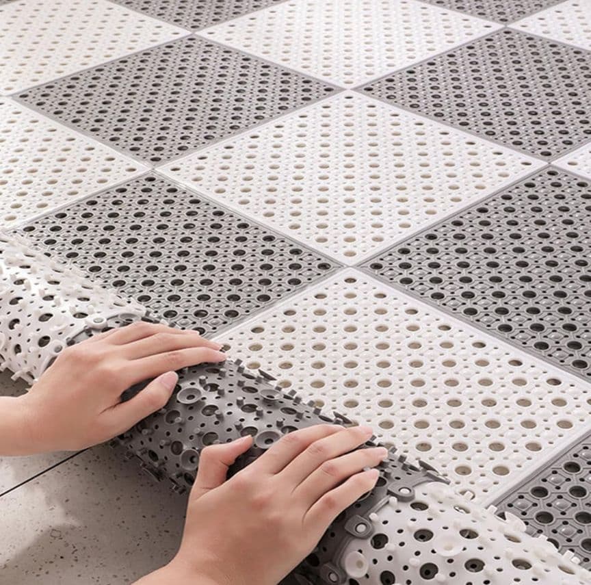 MILIMAT 滑り止めお風呂マット ホウイト20枚＋グレー20枚