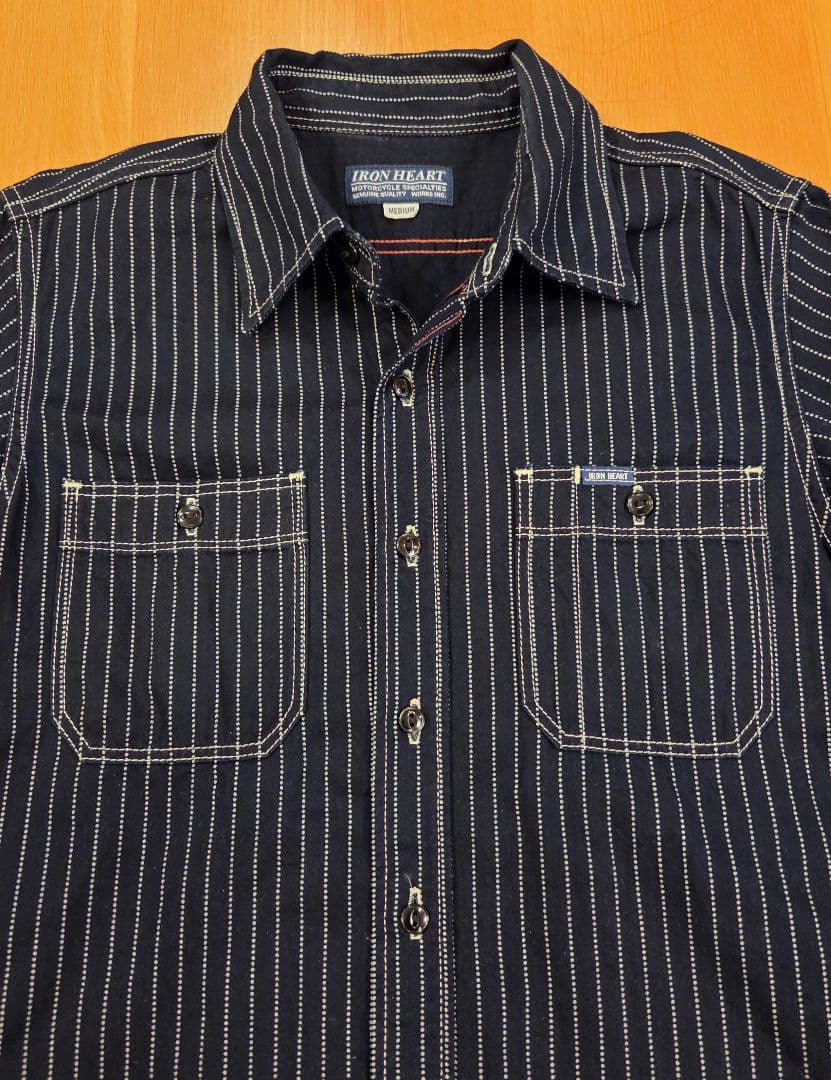 アイアンハート ウォバッシュ ワークシャツ M 美品 IRON HEART 半袖