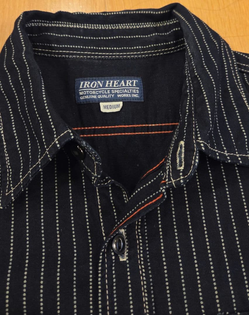 アイアンハート ウォバッシュ ワークシャツ M 美品 IRON HEART 半袖